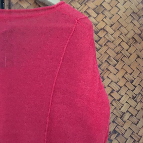 Vintage Line & Dot Retro Red Boxy Pullover Top - Picture 5 of 10